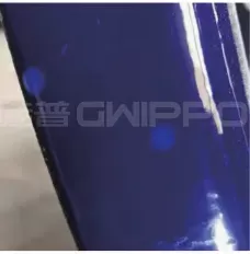 Off-color spots caused by sweat dripping onto the unfired enamel coating